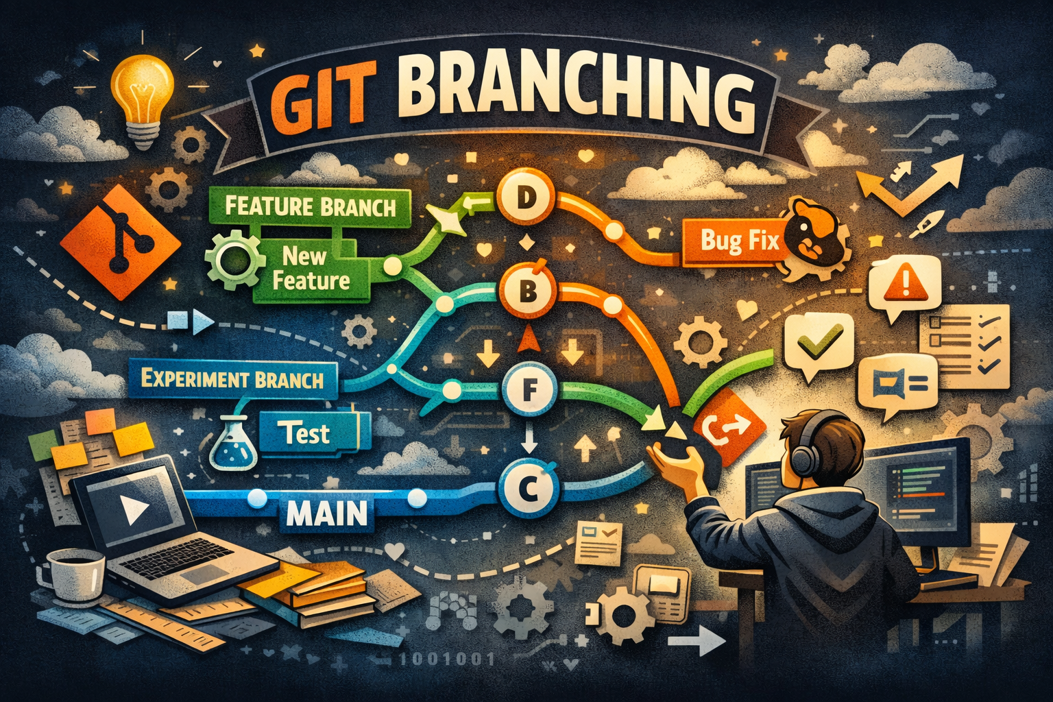 A Git branch diagram